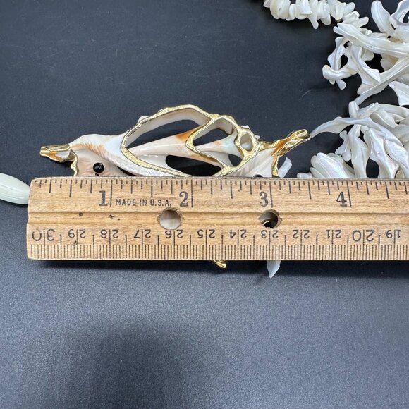 Mother Of Pearl Necklace Sliced Lambis Shell Statement Jewelry Beach Seashell - Picture 8 of 9